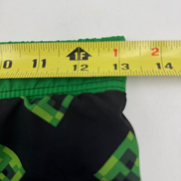 Minecraft Boys Swim Shorts Trunks Youth Small 6 7 Creeper Green Pool Mojang - Picture 8 of 9